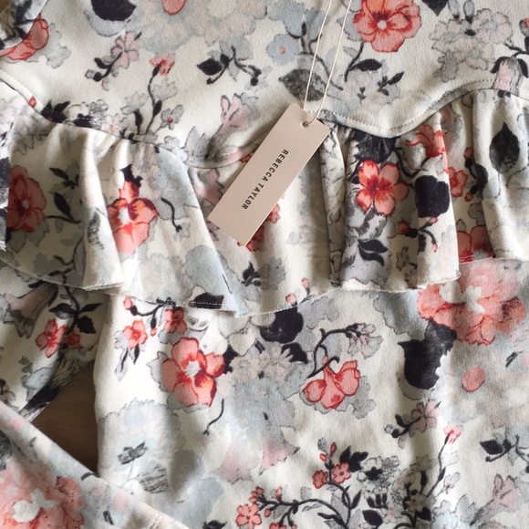 NWT REBECCA TAYLOR Lua Floral Ruffle Size Small - Picture 6 of 6